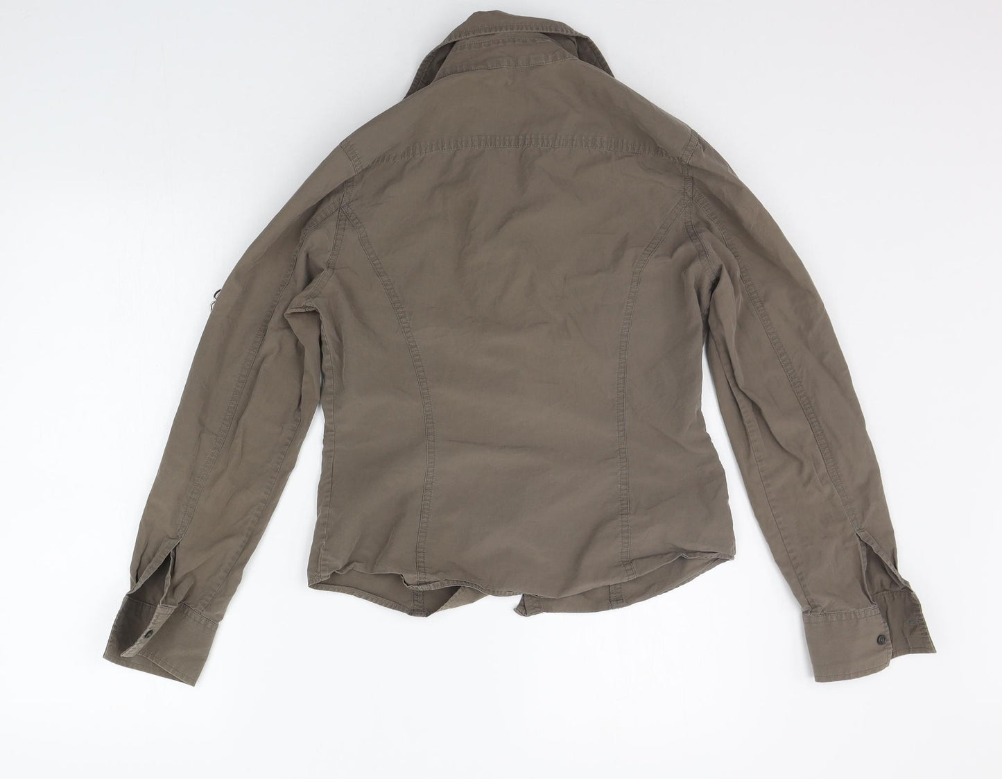 NEXT Womens Brown   Basic Button-Up Size 10
