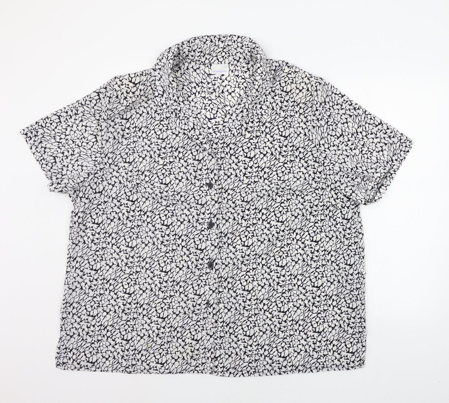 Sedagyl Womens White Geometric  Basic Button-Up Size 26