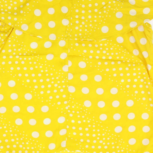 pEP&CO Womens Yellow Polka Dot  Basic Blouse Size 16