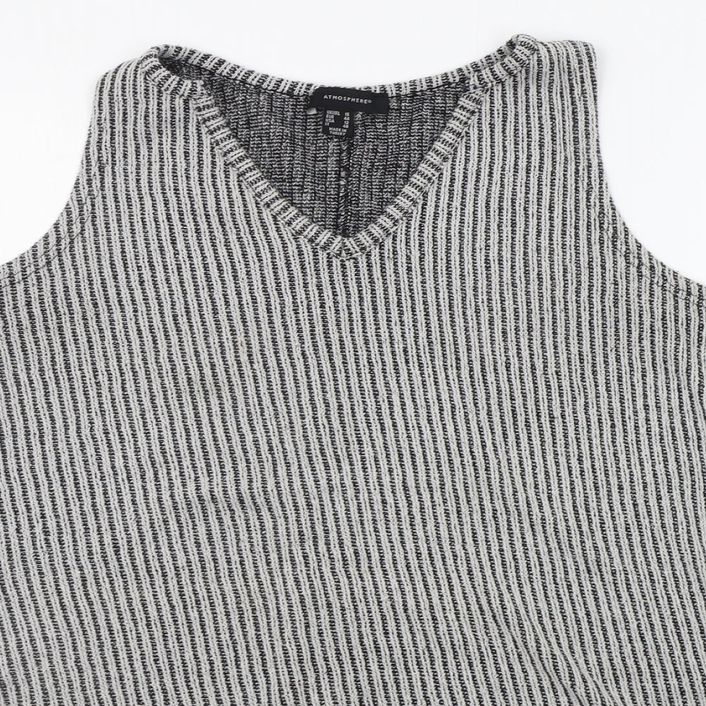 Atmosphere Womens Grey Striped  Basic Tank Size 16