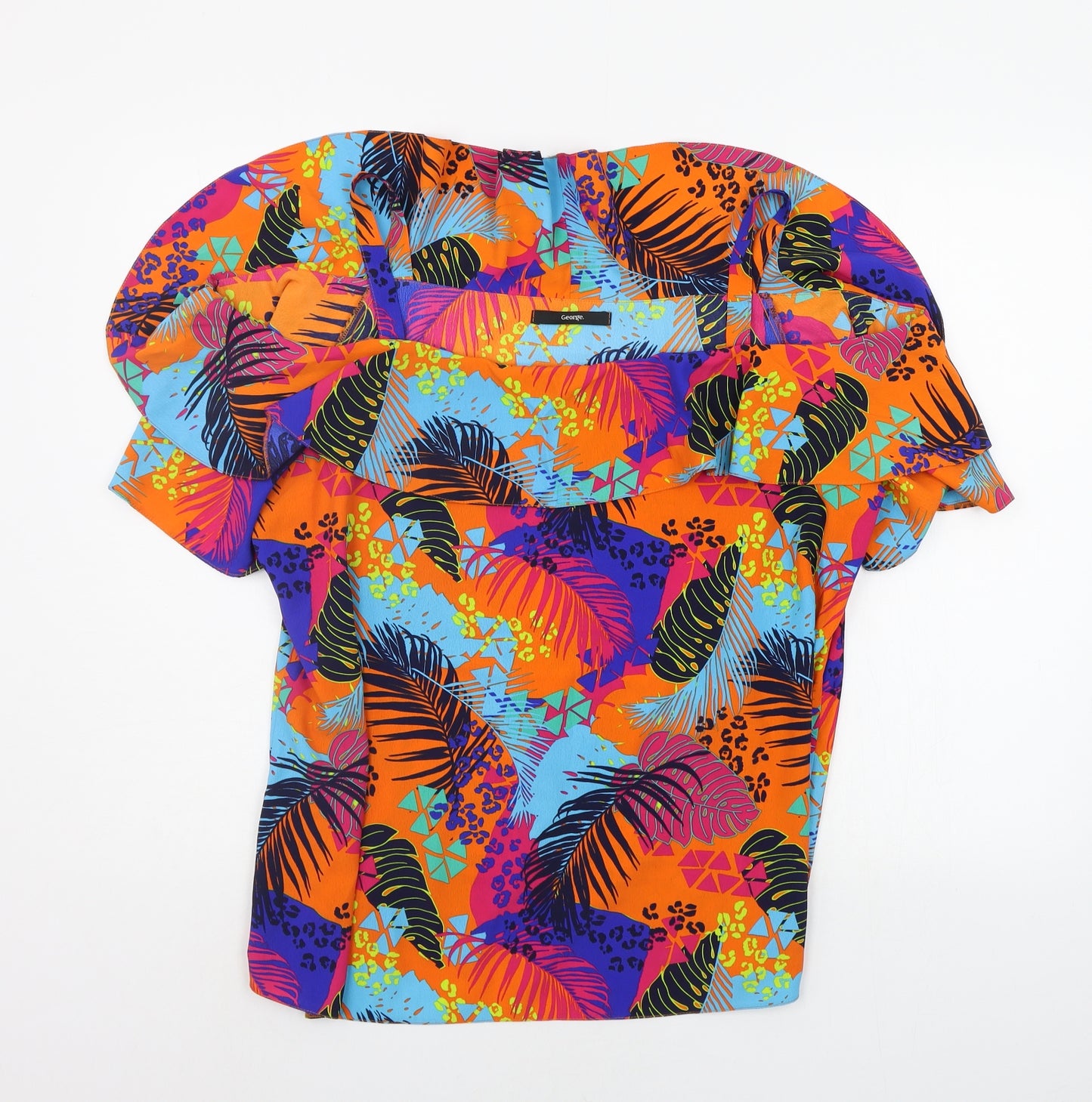 george  Womens Multicoloured Geometric  Basic Blouse Size 18
