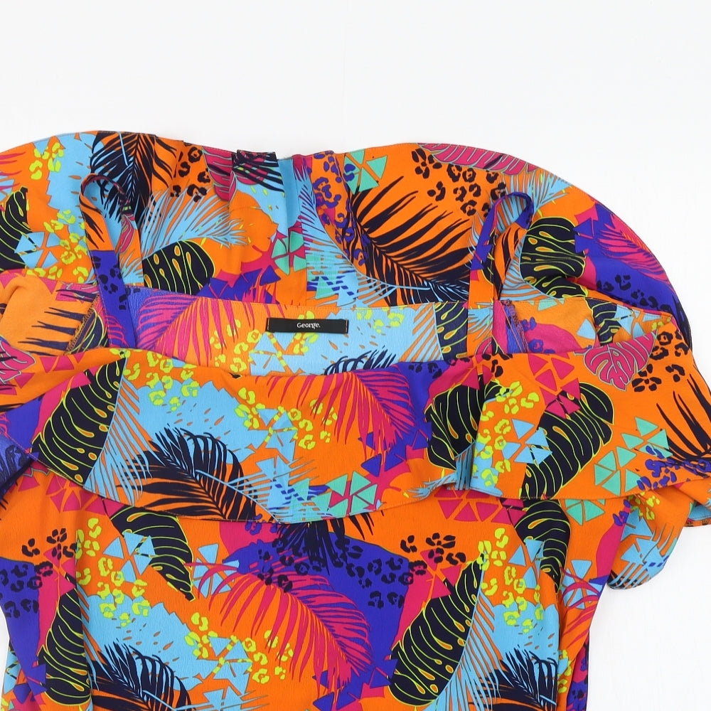 george  Womens Multicoloured Geometric  Basic Blouse Size 18