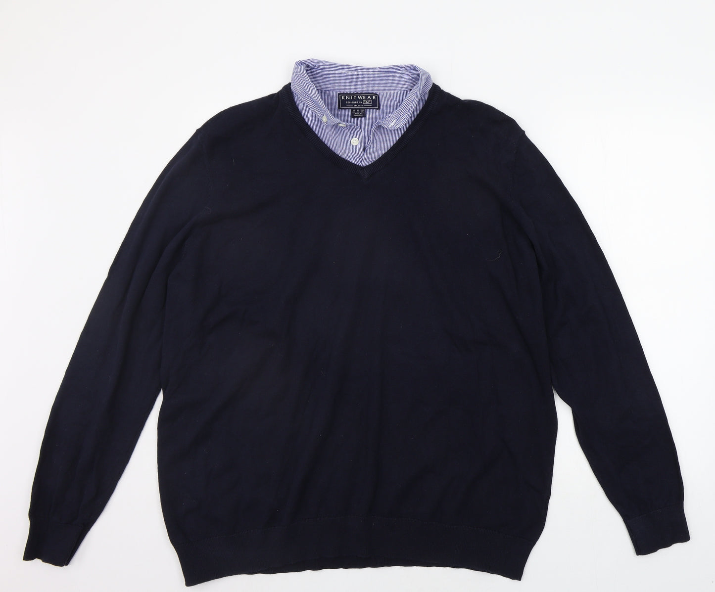 F&F Mens Blue   Pullover Jumper Size 2XL