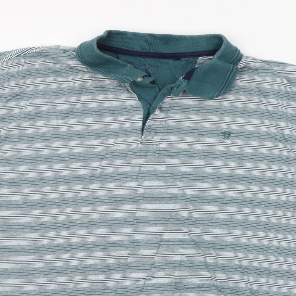 EWM Mens Green Striped   Polo Size 2XL