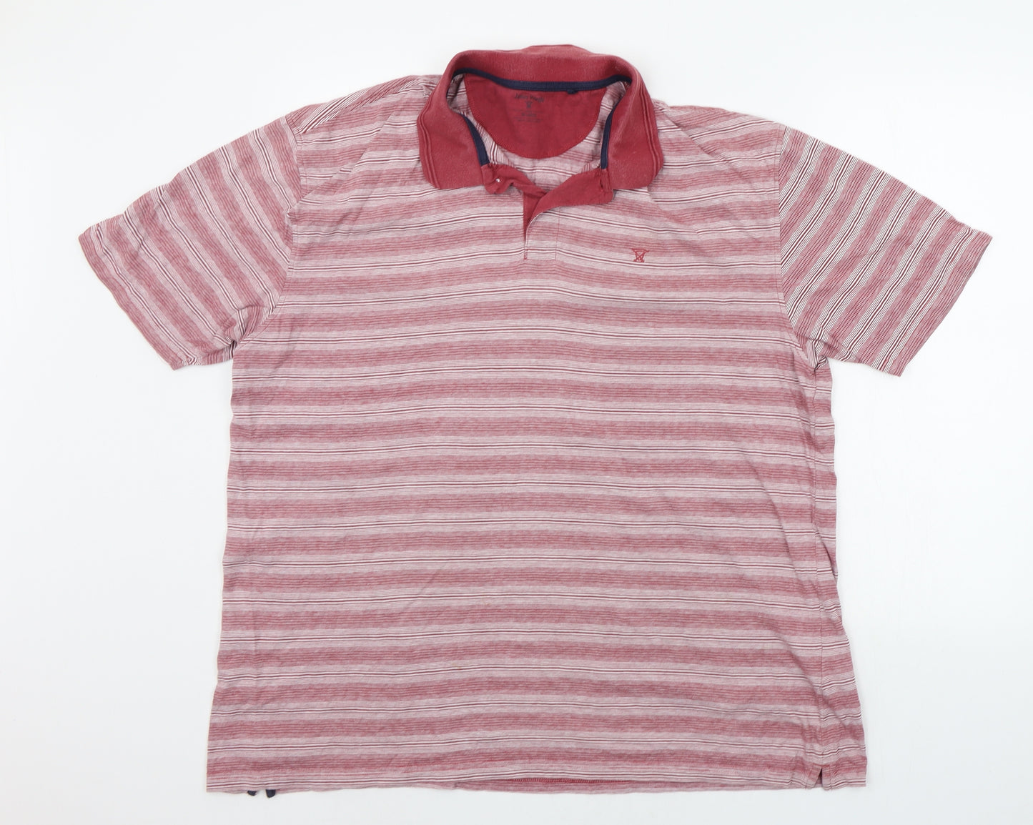 EWM Mens Red Striped   Polo Size 2XL