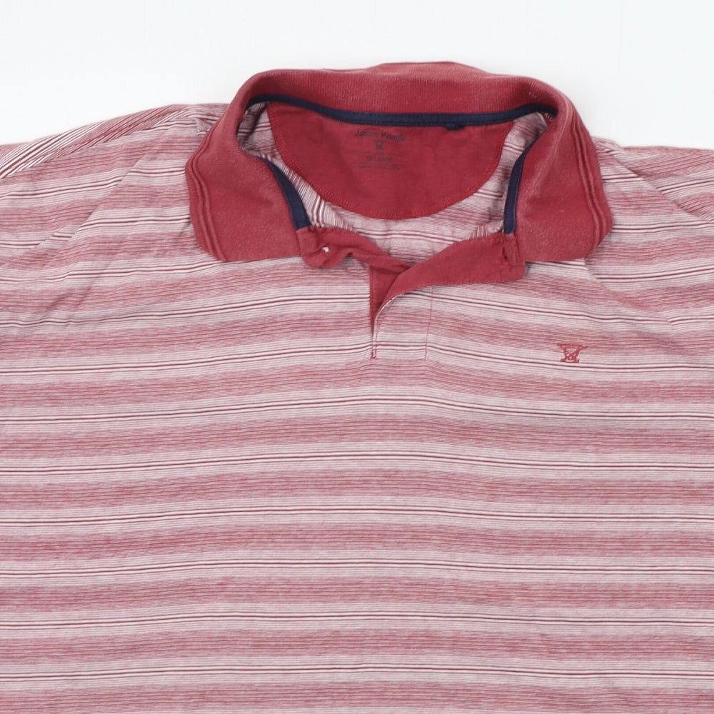 EWM Mens Red Striped   Polo Size 2XL