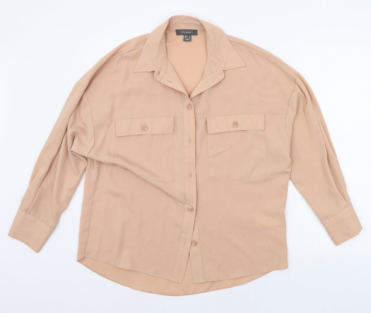 Primark Womens Beige   Basic Button-Up Size 12