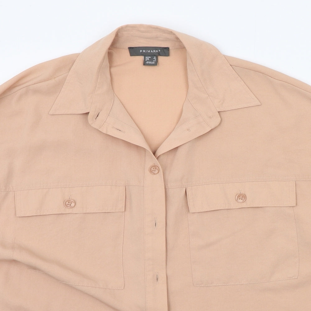 Primark Womens Beige   Basic Button-Up Size 12