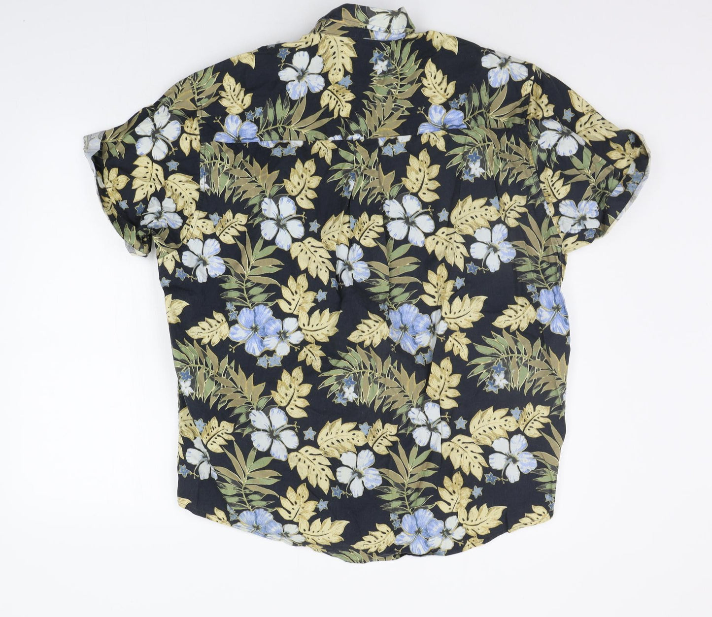 Natural Issue Mens Black Floral   Button-Up Size XL