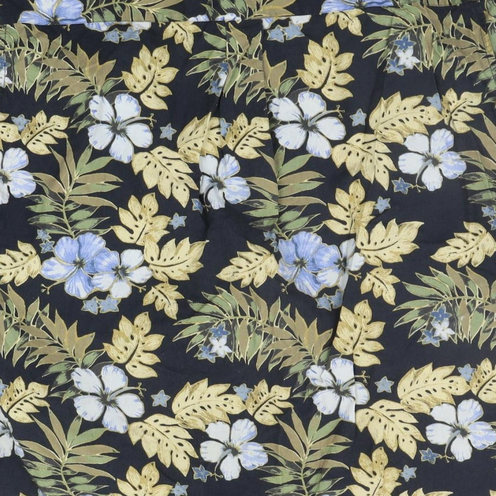 Natural Issue Mens Black Floral   Button-Up Size XL