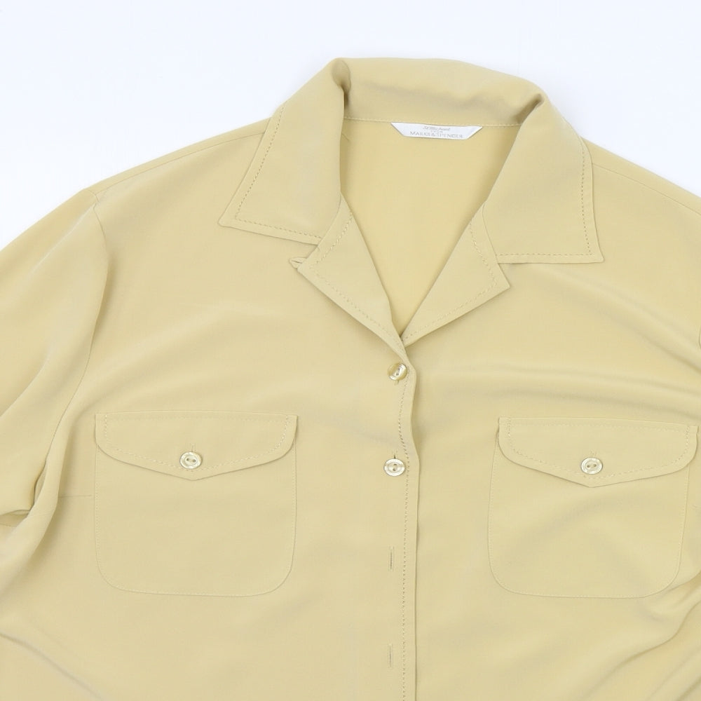 Marks and Spencer Womens Beige   Basic Button-Up Size 16