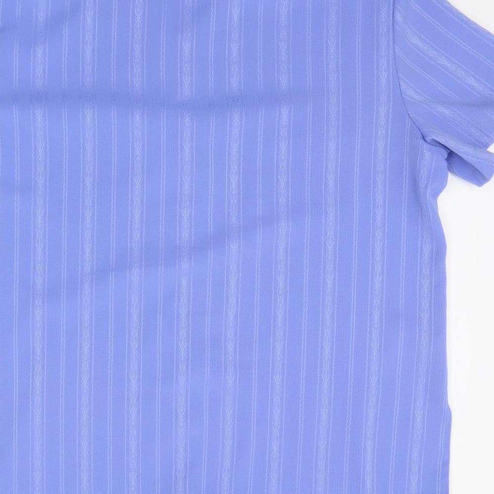 Elizabeth Shelton Womens Blue   Basic Button-Up Size 16