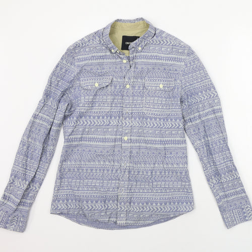 ASOS Mens Blue Geometric   Button-Up Size S