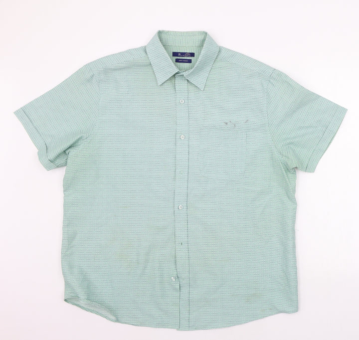BHS Mens Green Geometric   Button-Up Size L