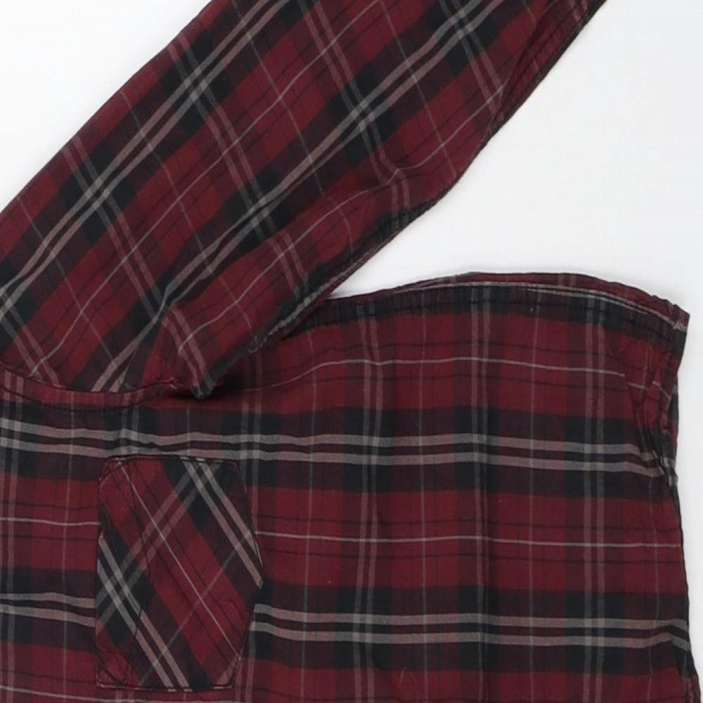 pEP&CO Boys Purple Check  Basic Button-Up Size 7-8 Years