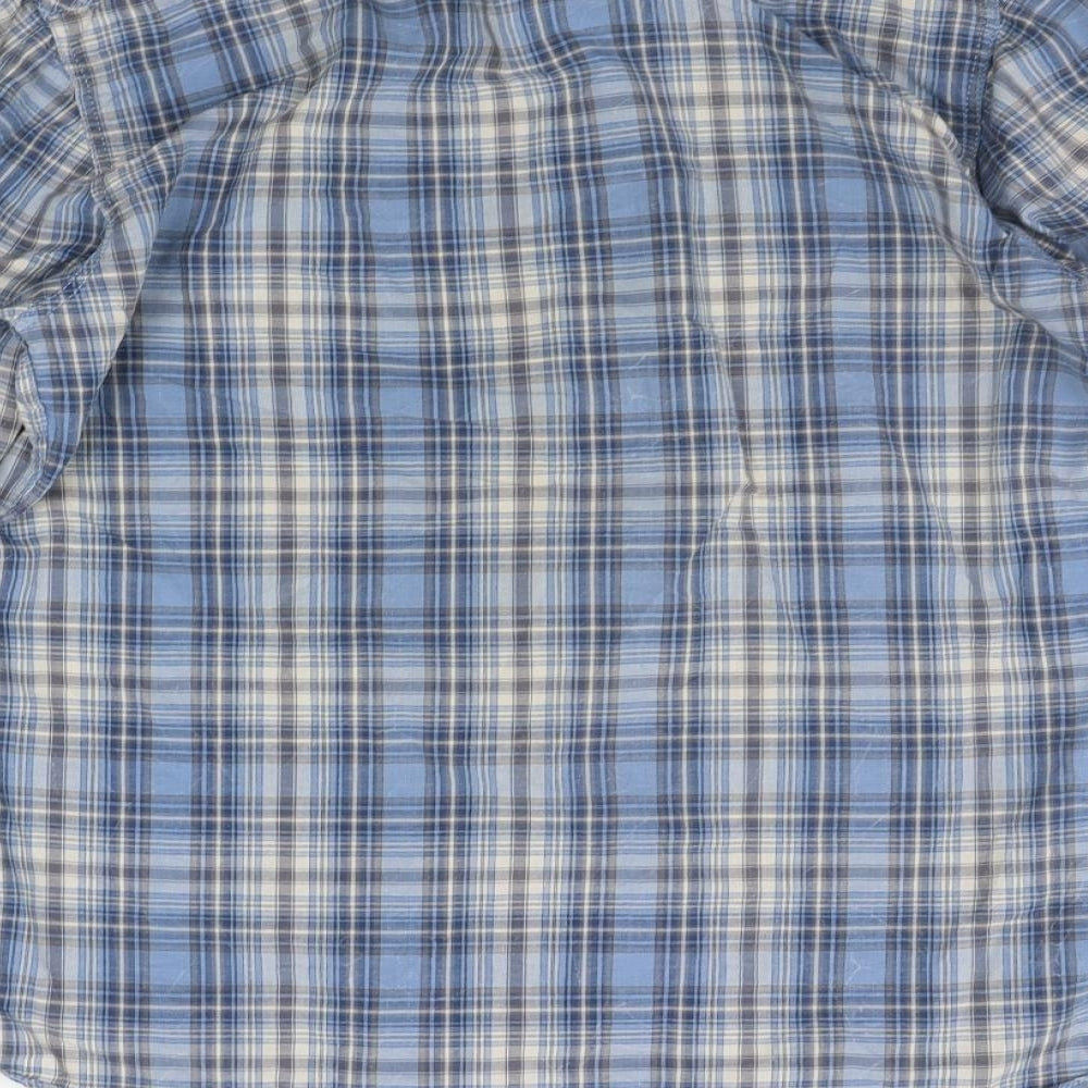 River Island Womens Blue Check  Basic Button-Up Size S