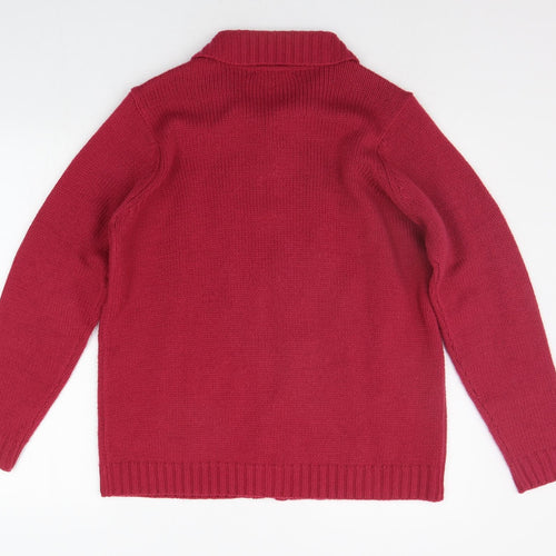BM Womens Red   Cardigan Jumper Size M