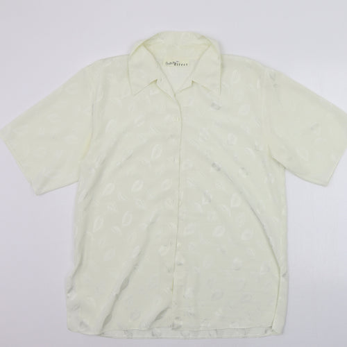 Christion marcus  Womens Yellow Geometric  Basic Button-Up Size 14