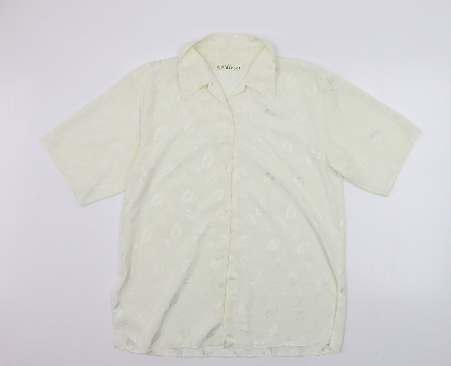 Christion marcus  Womens Yellow Geometric  Basic Button-Up Size 14