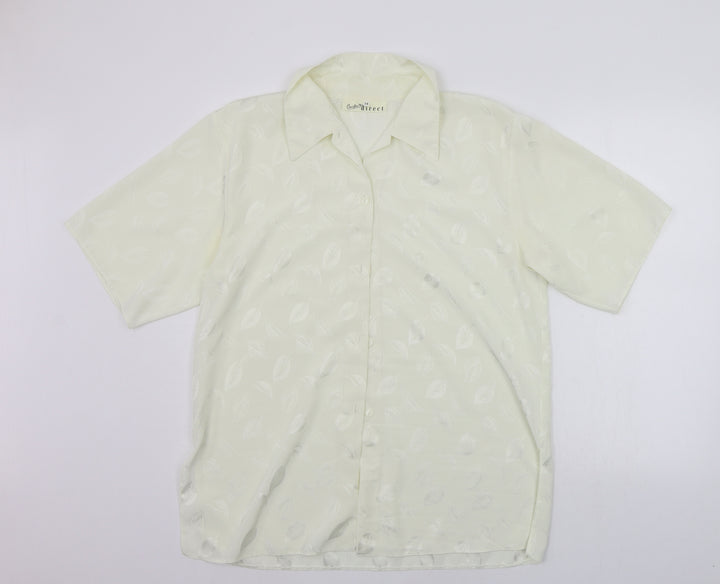Christion marcus  Womens Yellow Geometric  Basic Button-Up Size 14