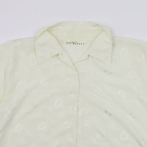 Christion marcus  Womens Yellow Geometric  Basic Button-Up Size 14