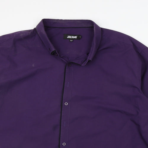 Jacamo Mens Purple Houndstooth   Button-Up Size XL