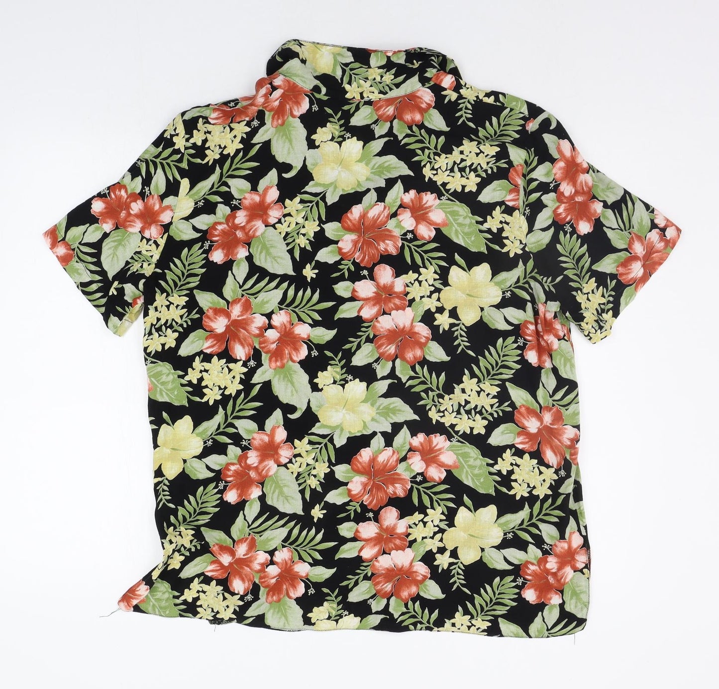 Berkertex Womens Black Floral  Basic Button-Up Size 16