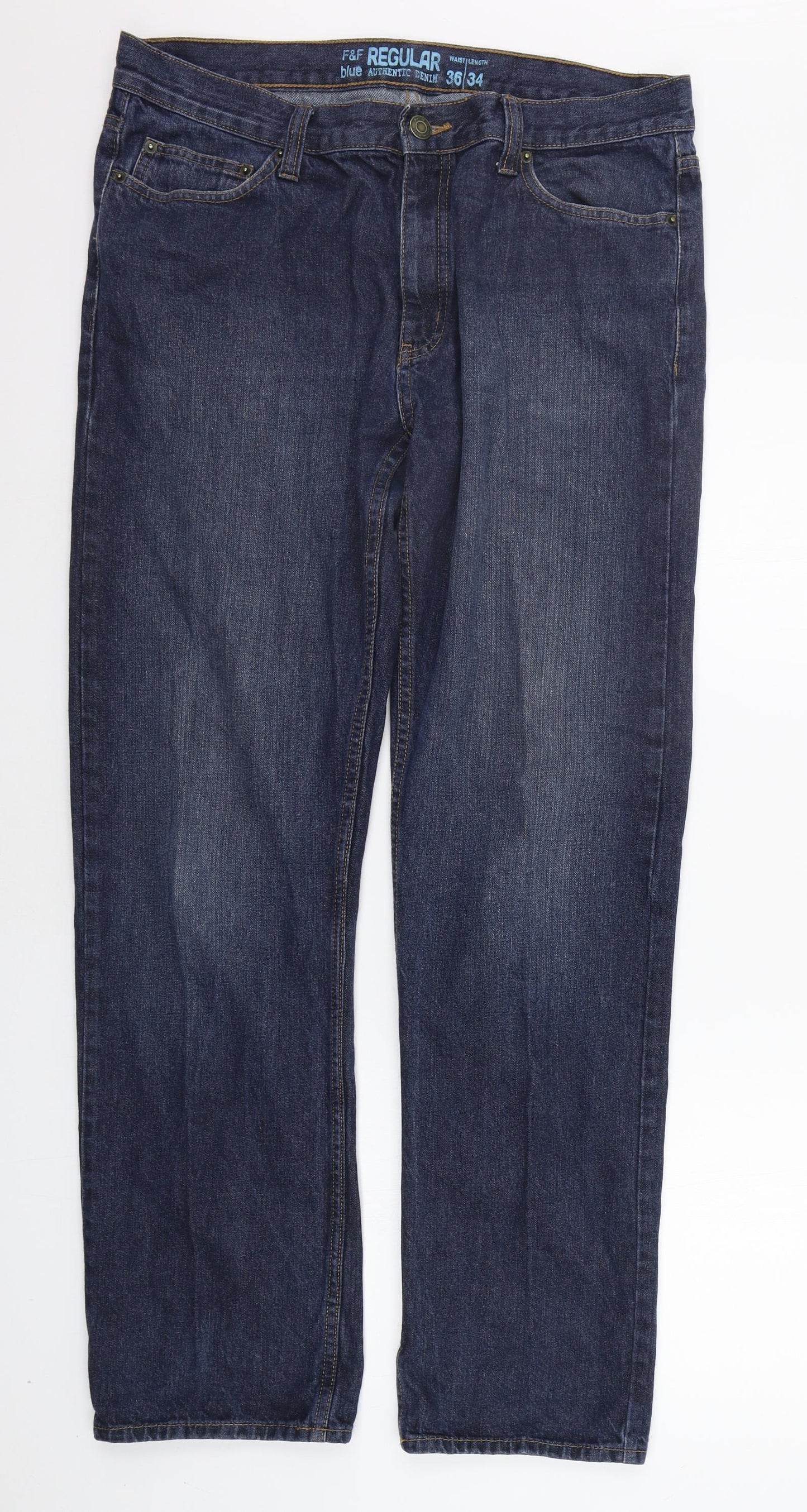 F&F Mens Blue   Straight Jeans Size 36 in L34 in