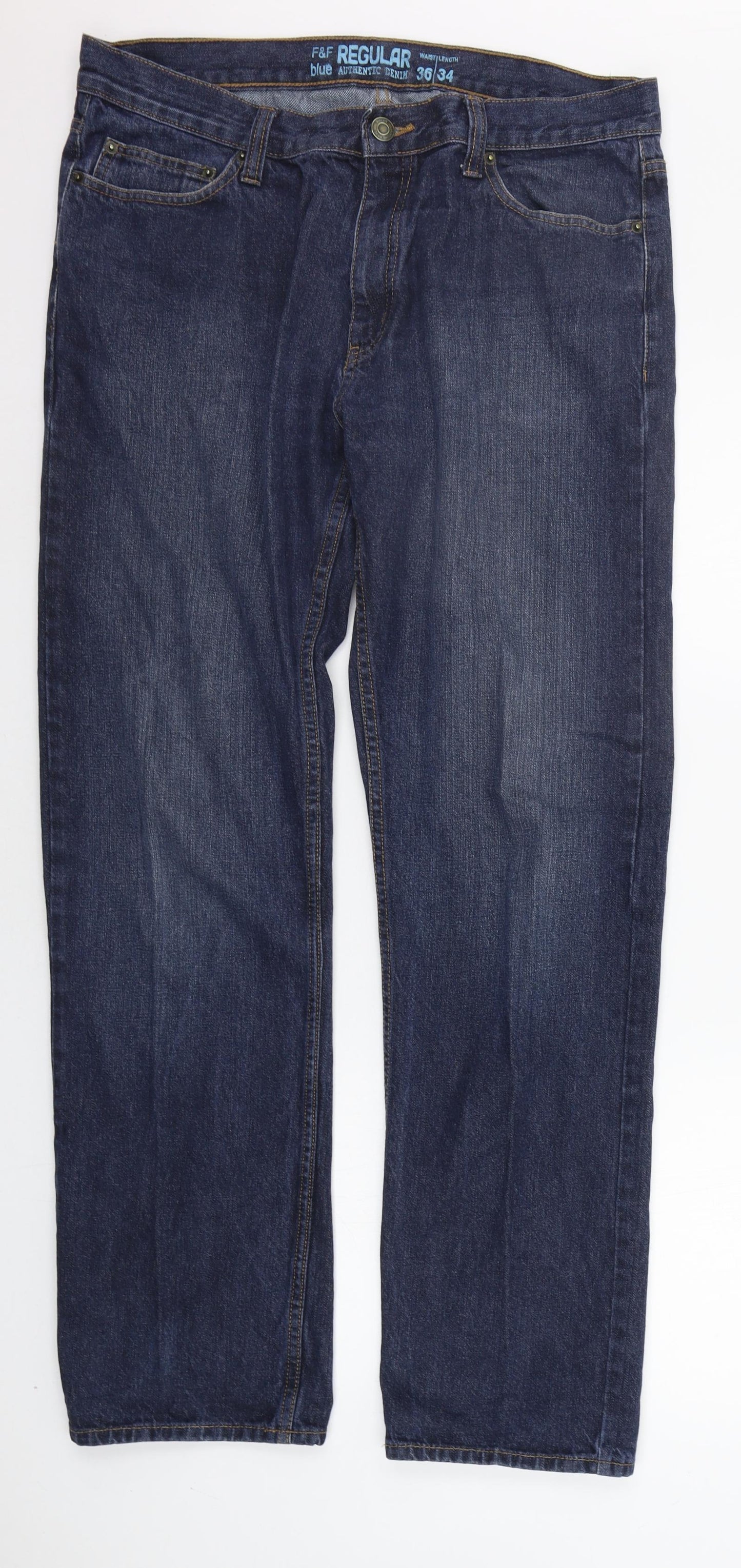 F&F Mens Blue   Straight Jeans Size 36 in L34 in