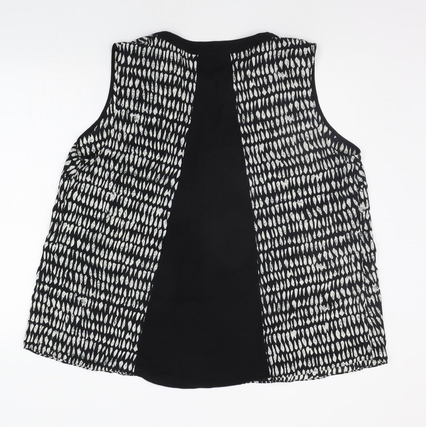 Marks and Spencer Womens Black Geometric  Basic Button-Up Size 20