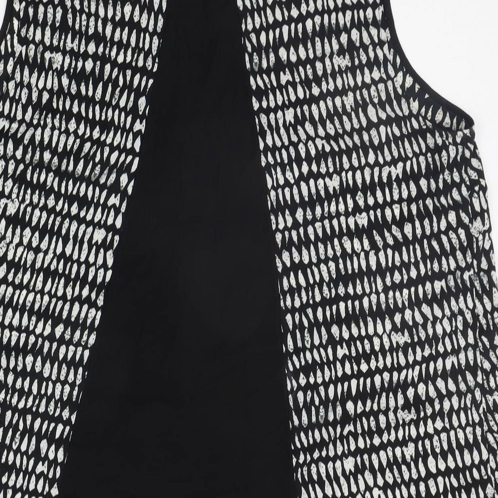 Marks and Spencer Womens Black Geometric  Basic Button-Up Size 20