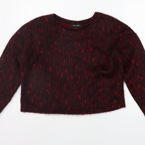 New Look Womens Red Geometric  Pullover Jumper Size S