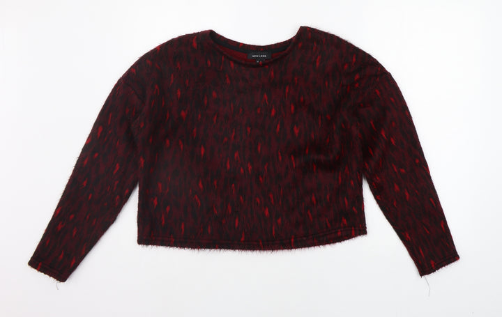 New Look Womens Red Geometric  Pullover Jumper Size S