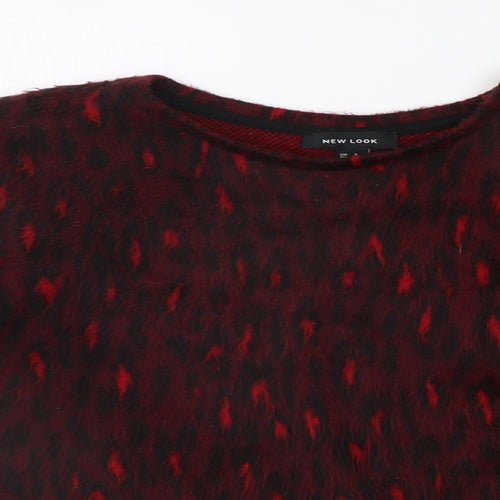 New Look Womens Red Geometric  Pullover Jumper Size S