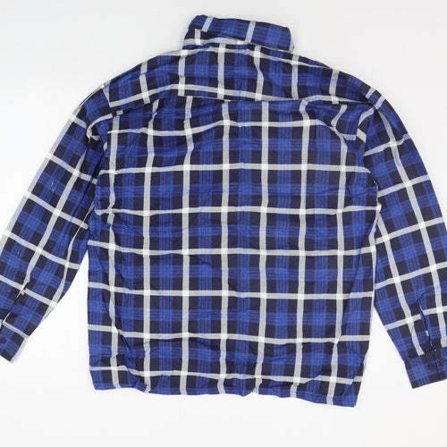 Eurostar Mens Blue Check   Button-Up Size XL