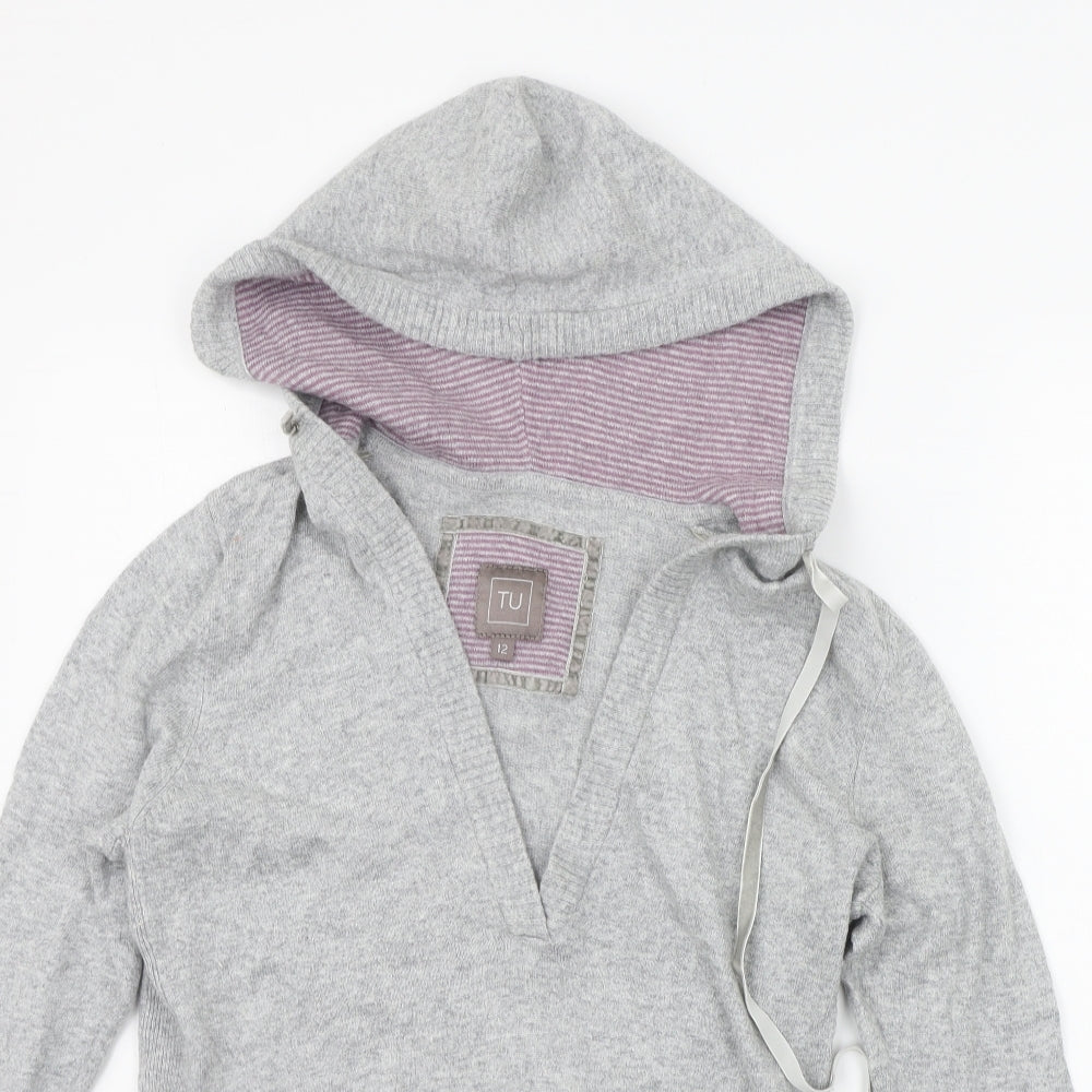 TU Womens Grey   Pullover Hoodie Size 12