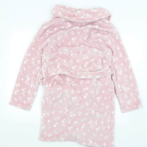 F7F Womens Pink Solid  Kimono Gown Size S  - Hearts