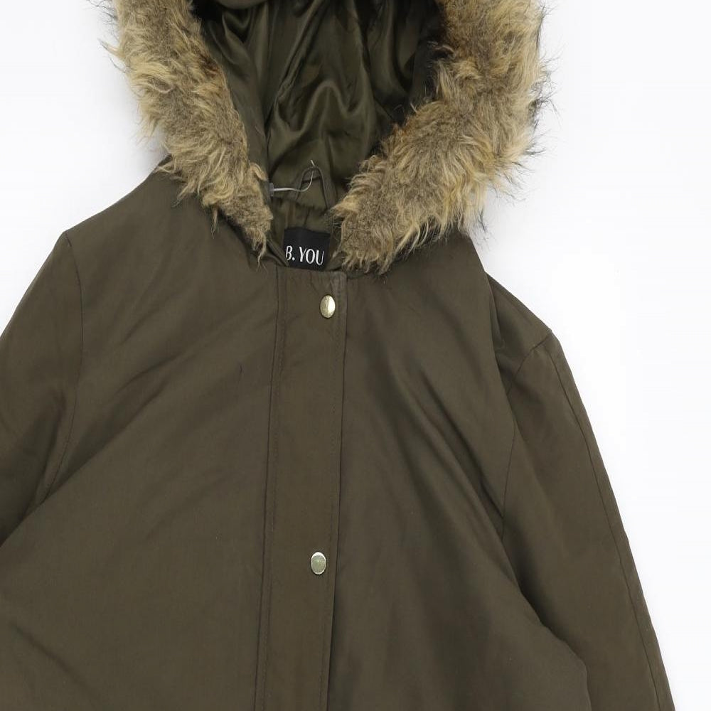 B You Womens Green   Parka Coat Size 8