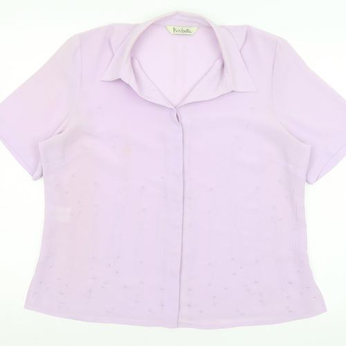 Isabelle Womens Purple   Basic Button-Up Size 16