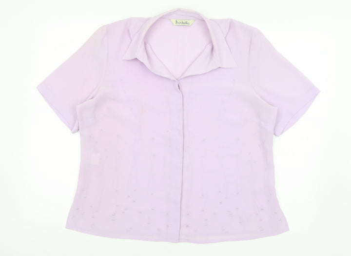 Isabelle Womens Purple Basic Button-Up Size 16