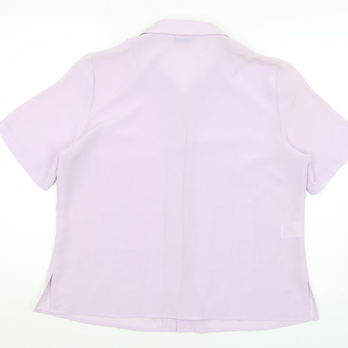 Isabelle Womens Purple   Basic Button-Up Size 16