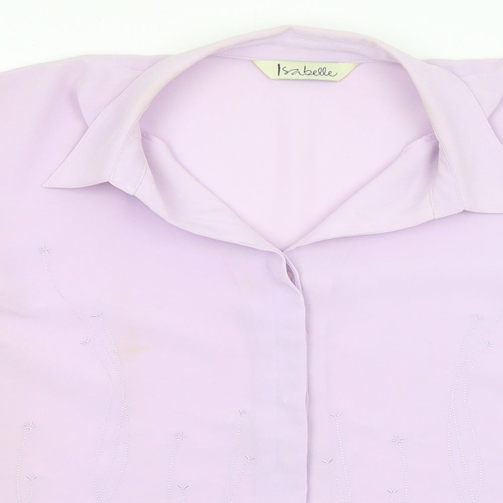 Isabelle Womens Purple   Basic Button-Up Size 16