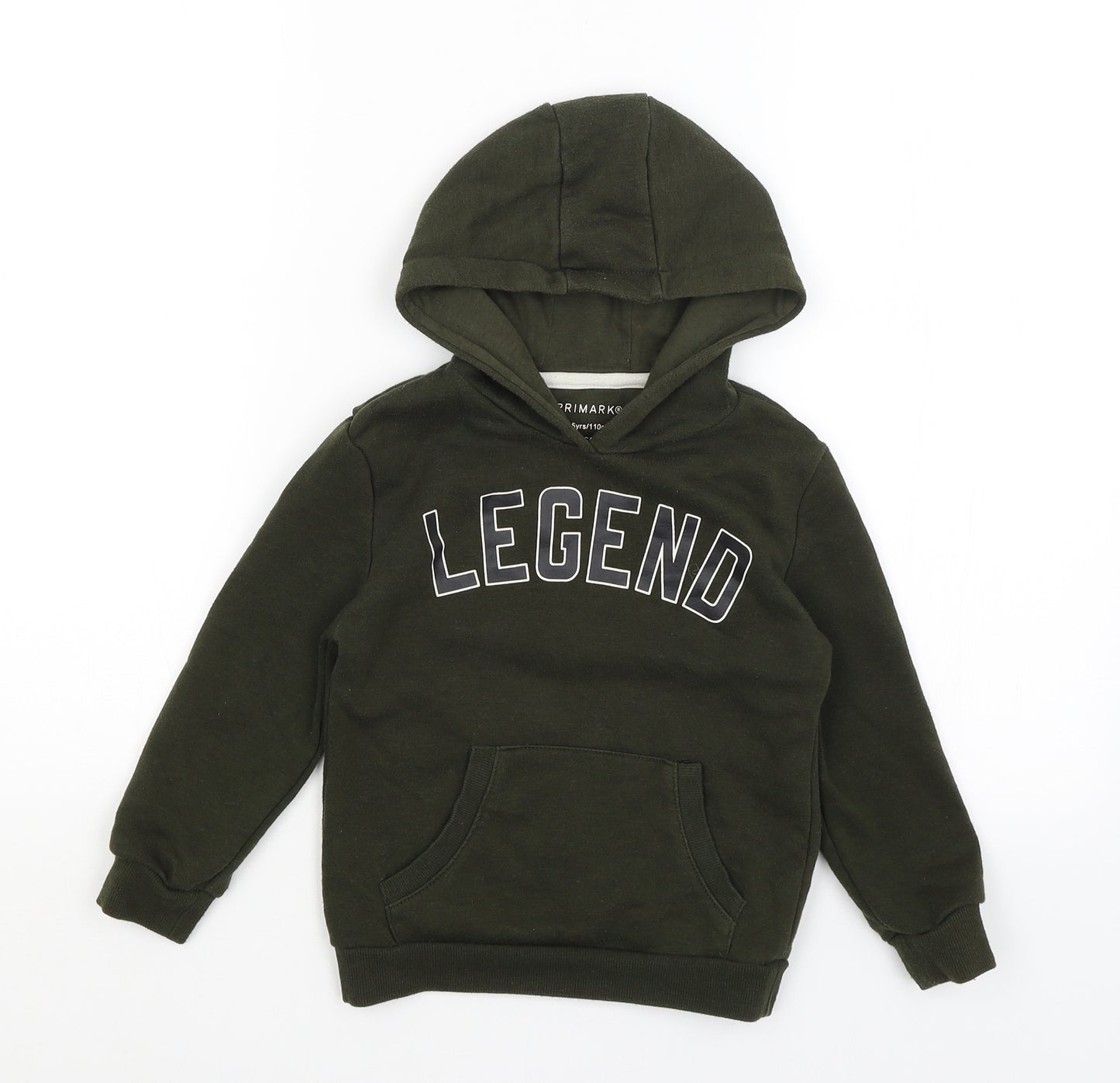 Primark Boys Green   Pullover Hoodie Size 4-5 Years  - Legend