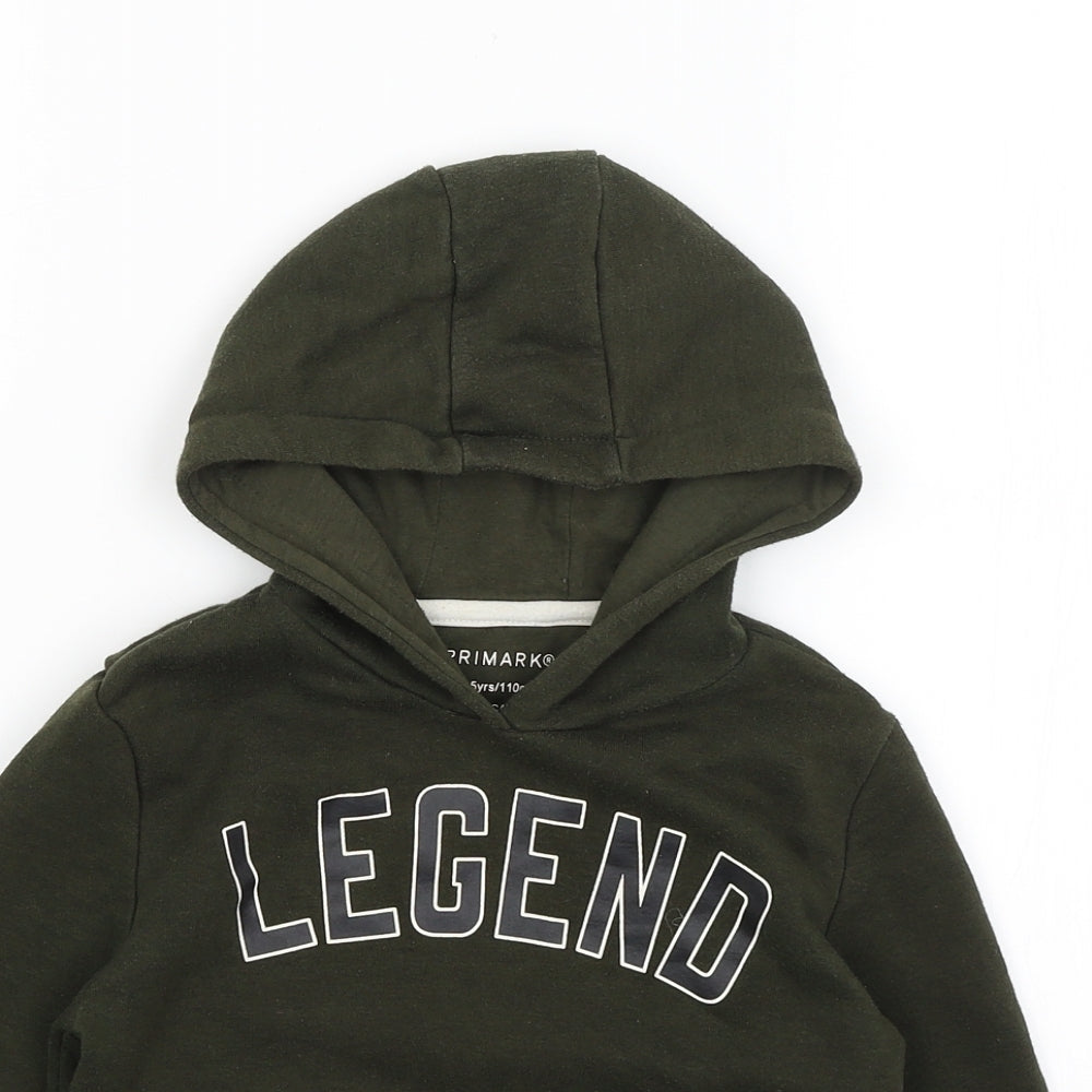 Primark Boys Green   Pullover Hoodie Size 4-5 Years  - Legend