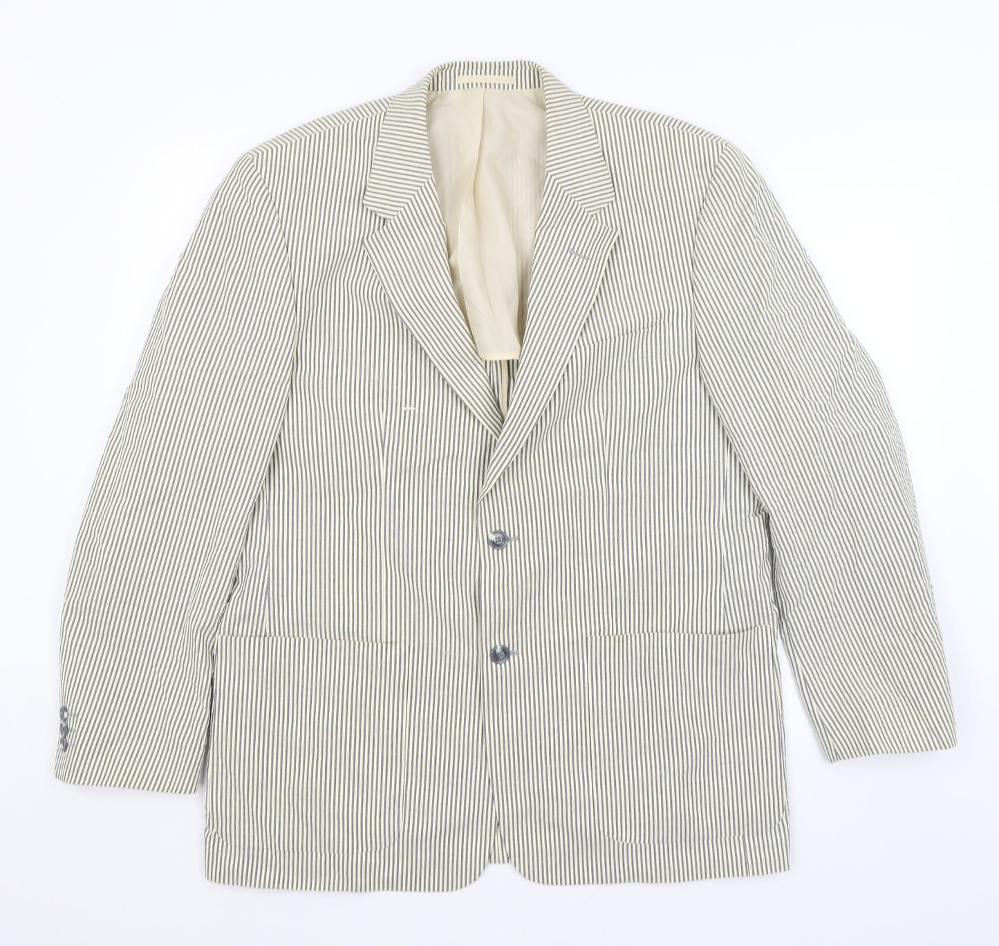 Cruise Mens Ivory Striped  Jacket Blazer Size XL