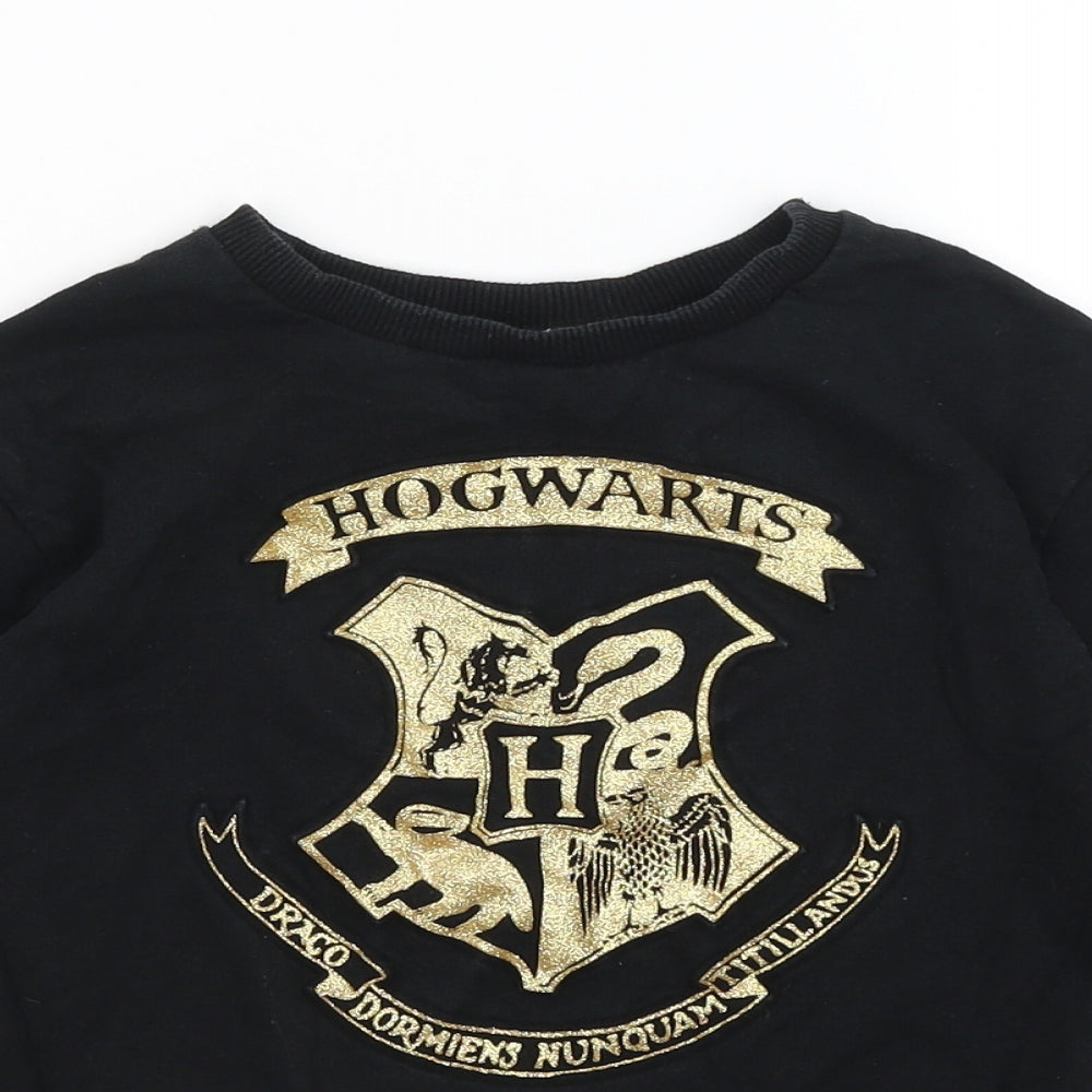 Harry Potter Girls Black   Pullover Jumper Size 8-9 Years  - Hogwarts