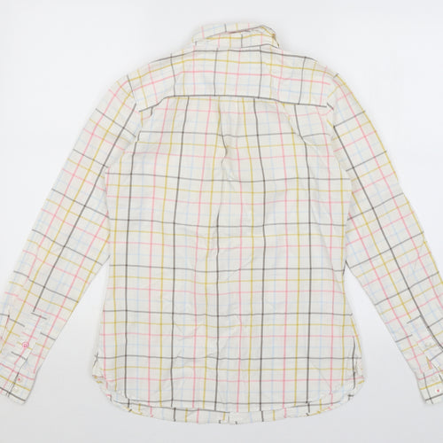 Joules Womens White Check  Basic Button-Up Size 10