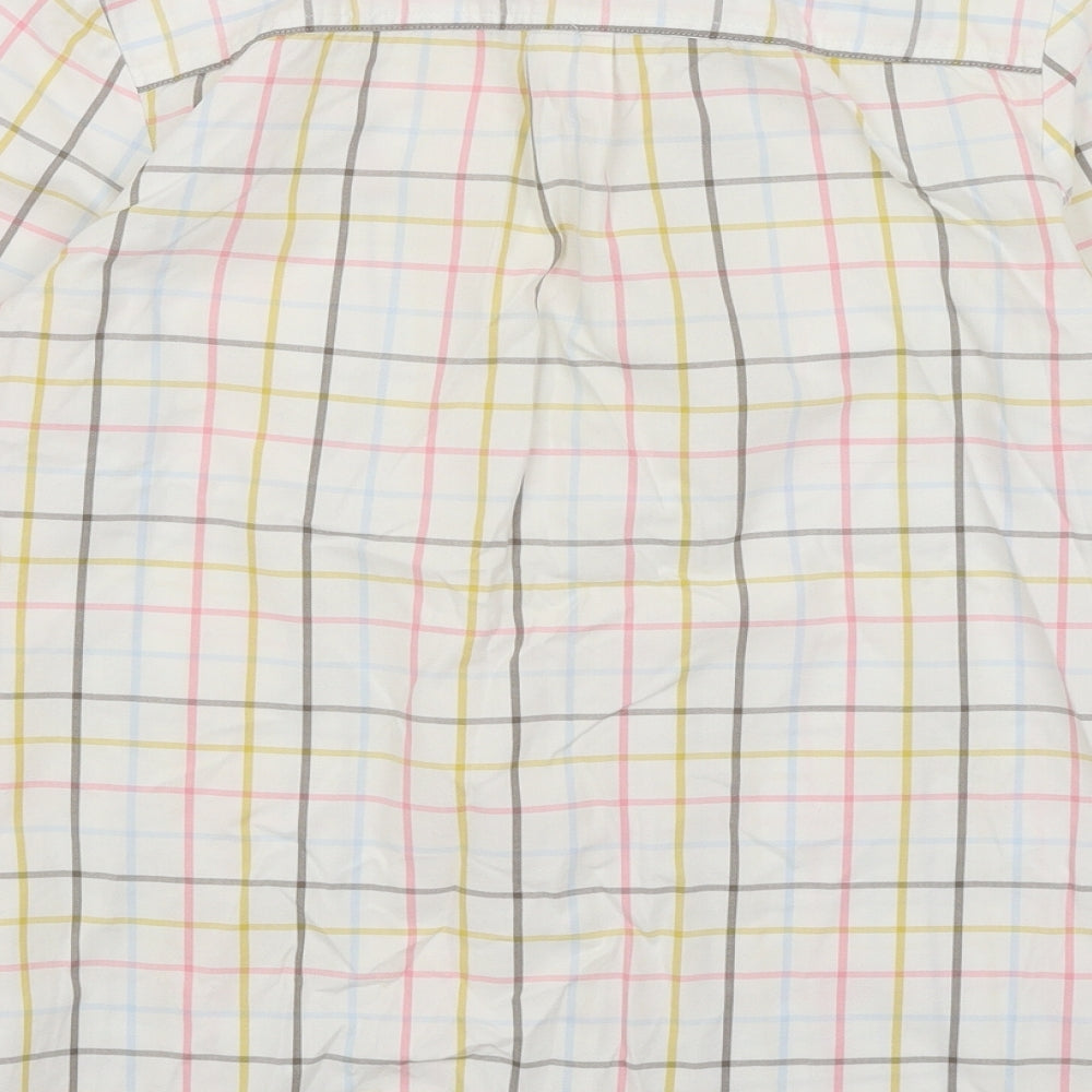 Joules Womens White Check  Basic Button-Up Size 10