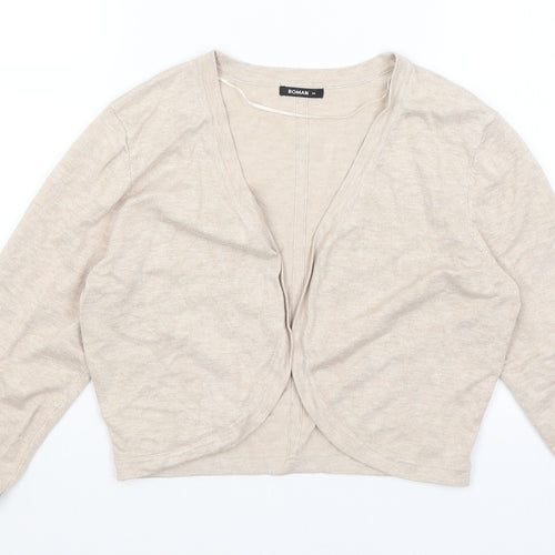 Roman Womens Beige   Cardigan Jumper Size 14