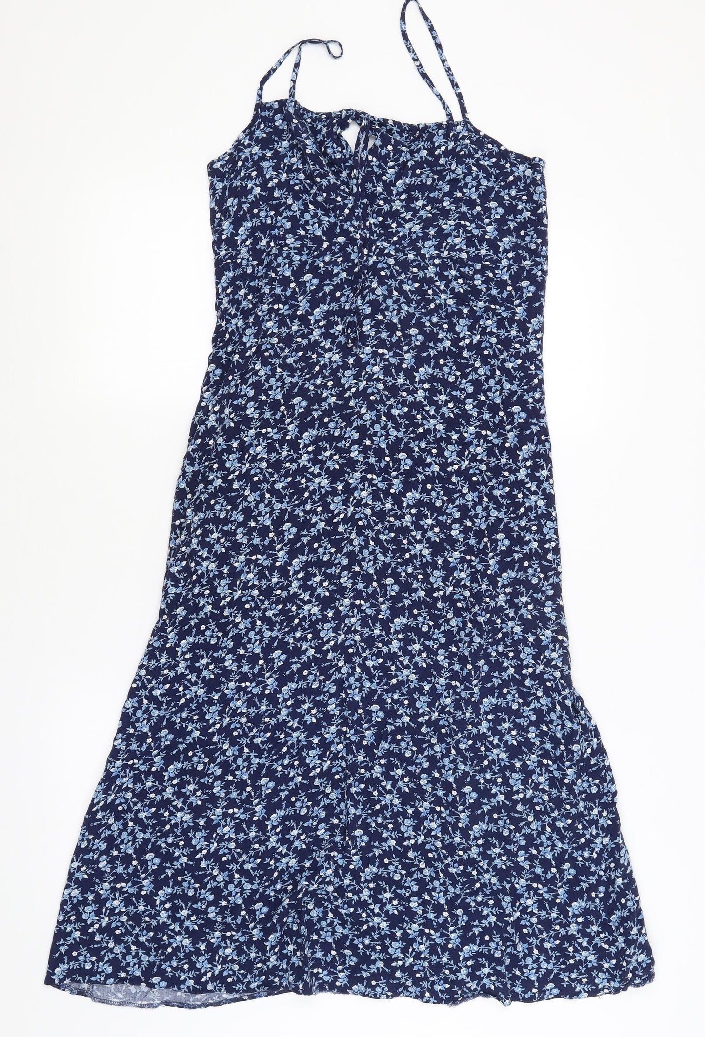 Anna Morelle Womens Blue Floral  A-Line  Size 14